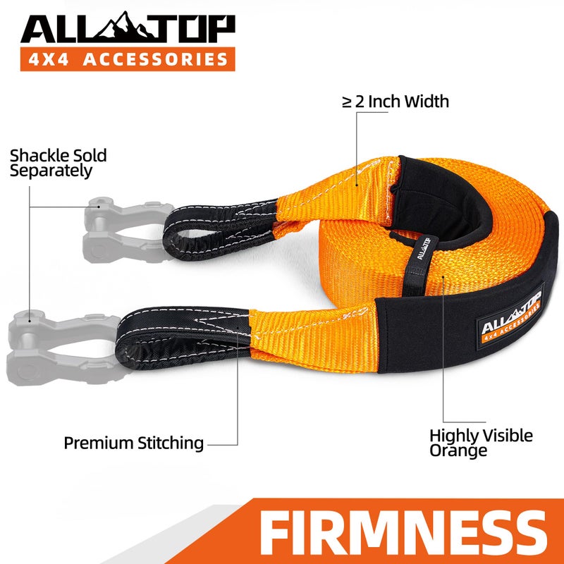 ALL-TOP Recovery Snatch Strap, 4in x 20ft - 46500Lbs, Extreme Duty 100% Nylon Kinetic Towing Recovery Strap with 22% Elongation & Reinforced Loops - Image 3